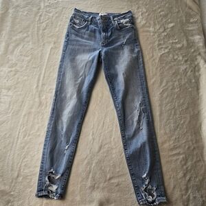 Agolde Jeans Los Angeles Women’s 24 Frayed Distressed light wash 90s